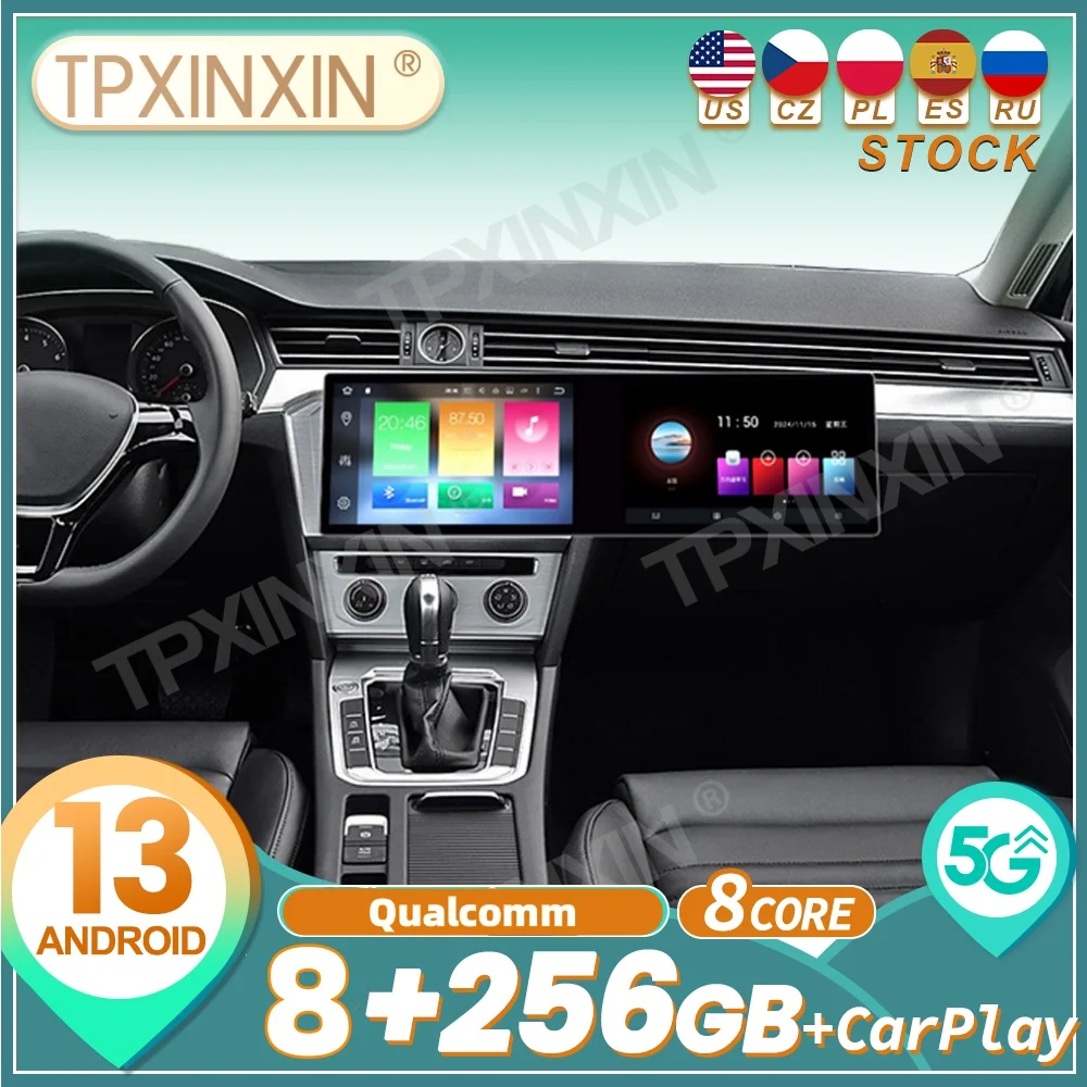 

For Honda CRV 2022~2024 Qualcomm Android Carplay Dual Screen Car Radio Stereo Automotive Multimedia Player GPS Navigat Head Unit