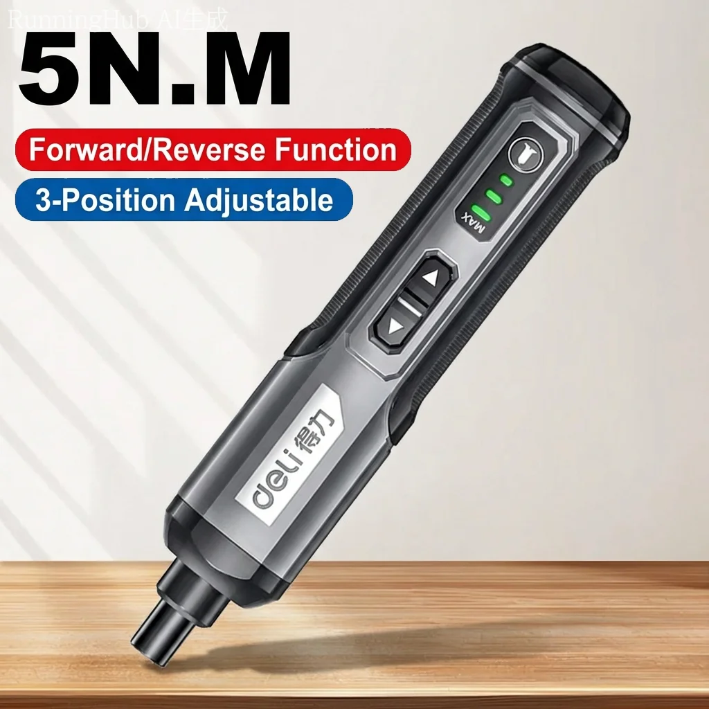 

Cordless Electric Screwdriver with 5N.M Torque & 3-Speed Adjustment - 2000MAH Battery, Forward/Reverse Switch for DIY Projects