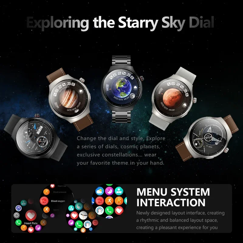 مع 3 أشرطة ساعات ذكية للرجال والنساء AMOED شاشة منحنية بلوتوث دعوة دعم ChatGPT البوصلة خرائط Baidu ساعة ذكية 2024