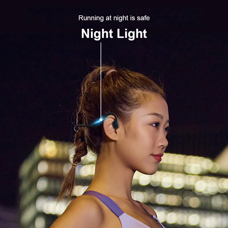 Imagem -02 - Auscultadores Bluetooth com Luz Noturna Led Condução Óssea Fones de Ouvido Ip68 Impermeável Natação Moderna Qualidade Esportes Earbuds 2024