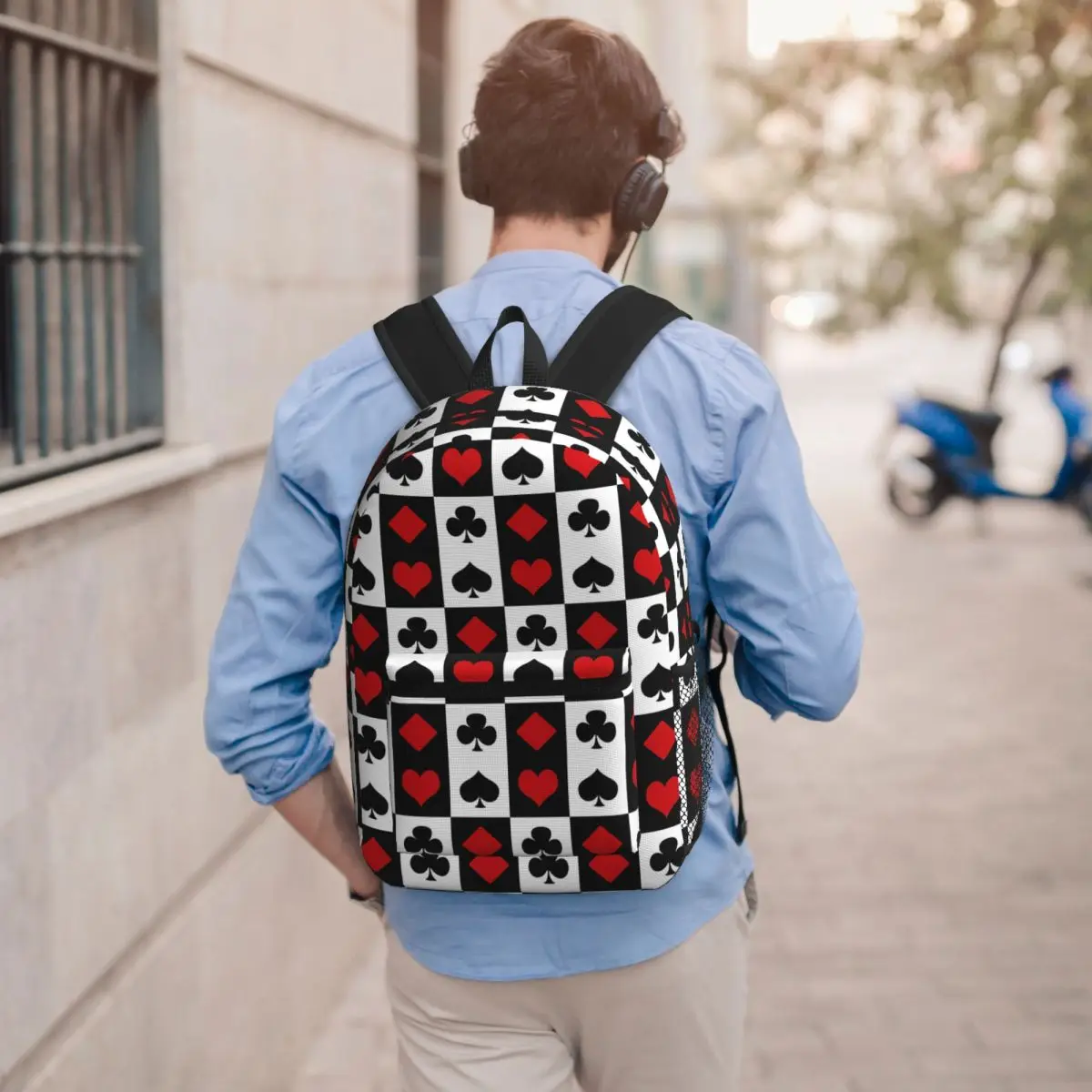 Playing Card Student Backpack School Bag Hiking Travel Daypack for Men Women Bookbag Shoulder Bags