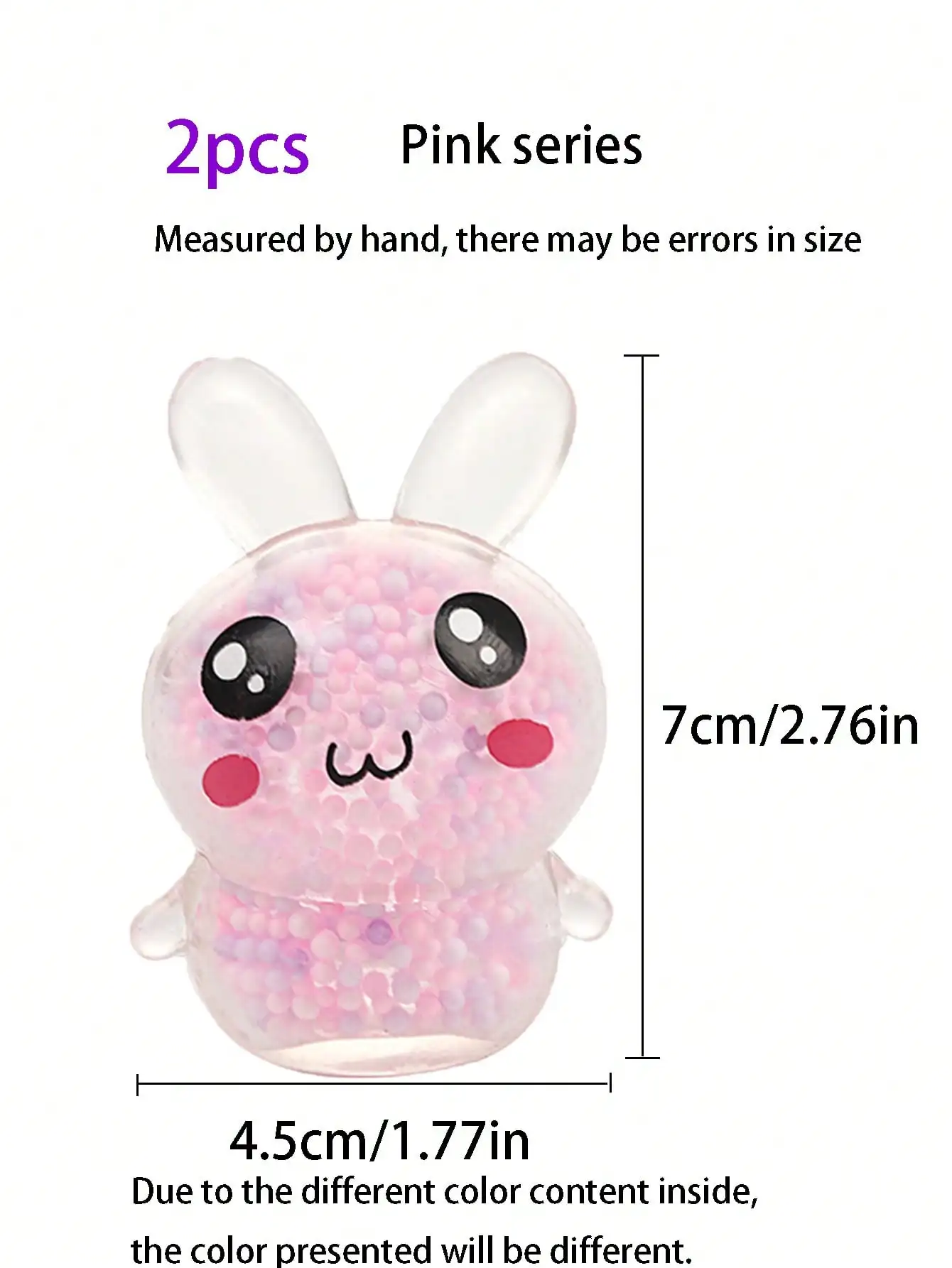 2pcs-Squishy Bunny Stress Balls Stress Relief Toys Adults Fidget toys Colorful Bunny Rabbit Sensory Relief Bunny Stress Ball Bas