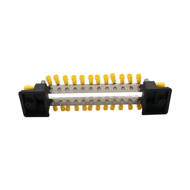 Double Row 12-Way Bus Line 150 a High Current Double Row Busbar with Transparent Cover Black