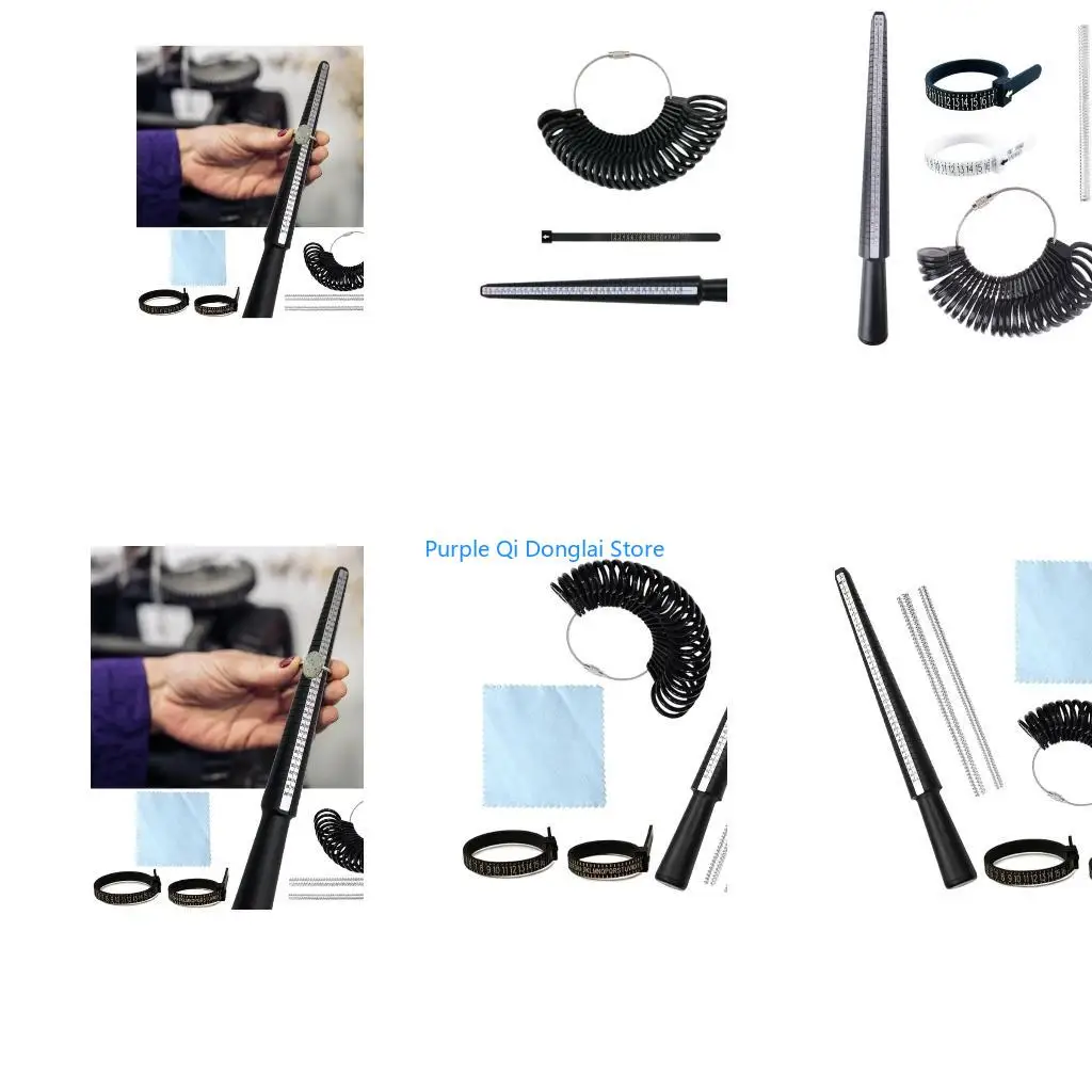 L21E 3/4/6/7Pcs Rings Sizer Measuring Tool Set Rings Guage for Rings Measurer Integrated Conical Rings Mandrel Sizer Tool