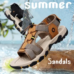 Men sandals summer large size wading shoes 2024 new anti-slip lightweight open-toe sandals fashionable casual outdoor beach shoe