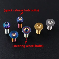 Titanium Forged Racing Steering Wheel Quick Release Hub Boss Kit Bolts Screws for MOMO OMP NRG SPARCO VERTEX etc.