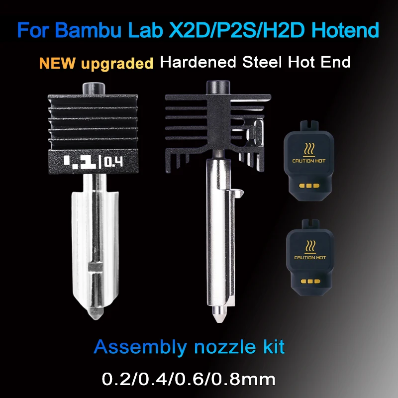 

For Bambu X2D P2S H2S Hotend for Bambu Lab Quick Swap Extruder Hardened Steel Print Head P2S Hotend Replacement Nozzle