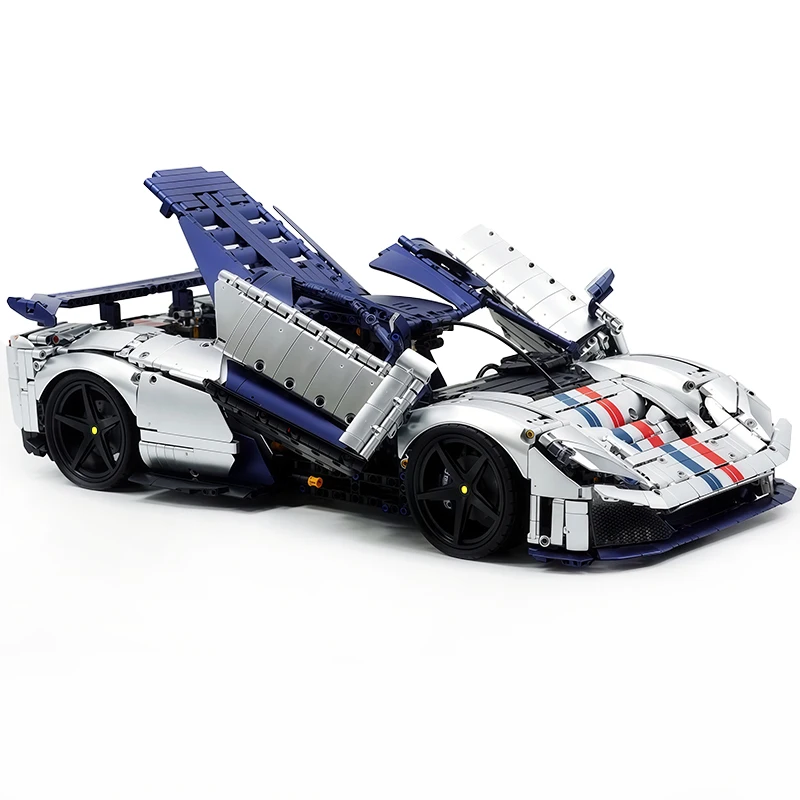 MOC Y18004 التقنية F80 الرياضة سوبر مركبة 1:8 اللبنات فضي رمادي كول سباق السيارات نموذج لغز DIY بها بنفسك لعبة هدية عيد ميلاد #2