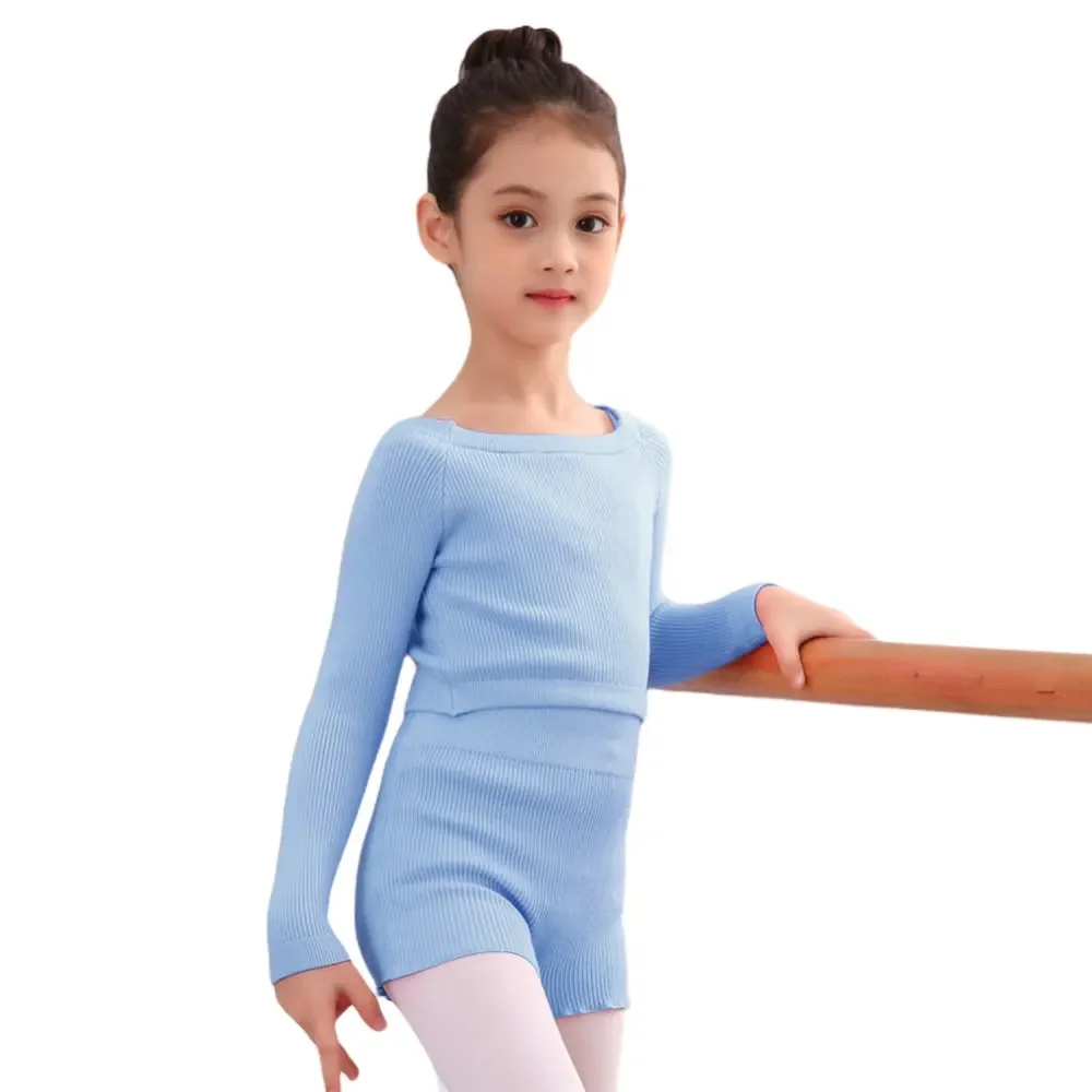 Balletoefenkledingset voor meisjes - Set met ballerina-top en broek met lange mouwen