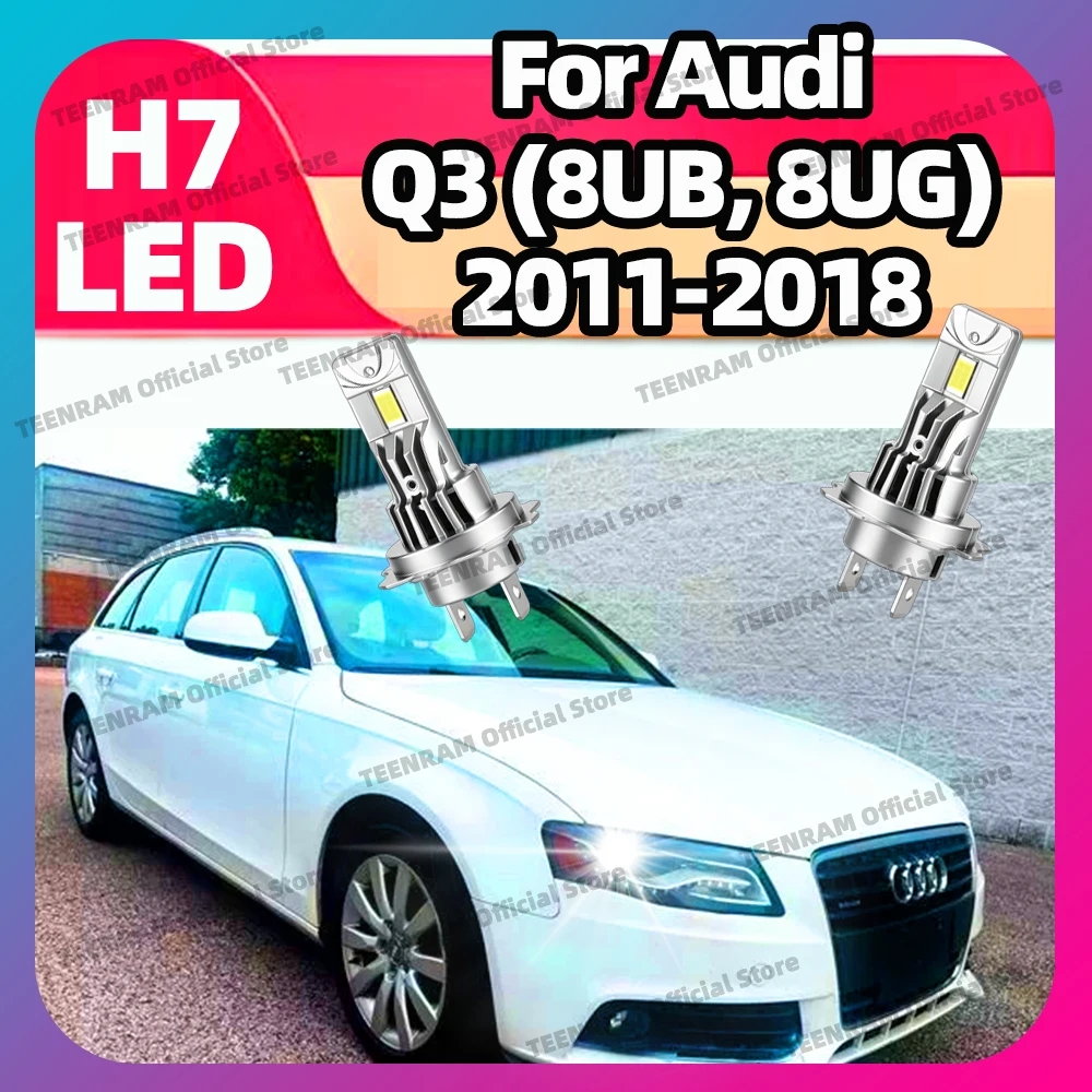 

2x H7 LED Headlight 6000K Front Headlamps 30000LM Car Bulb For Audi Q3 8UB 8UG 2011 2012 2013 2014 2015 2016 2017 2018 Plug&Play