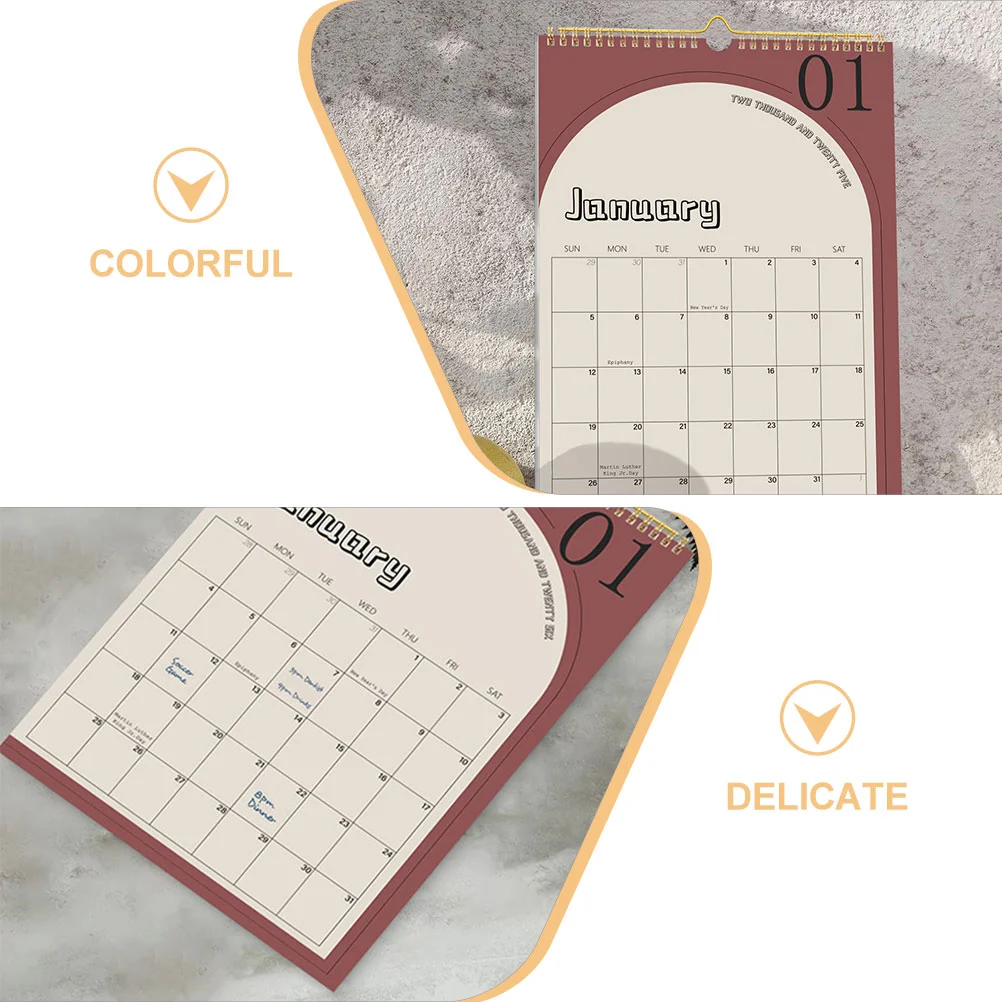 English Wall Calendar Monthly Cute Simple Schedule Planning Calender Paper Planner