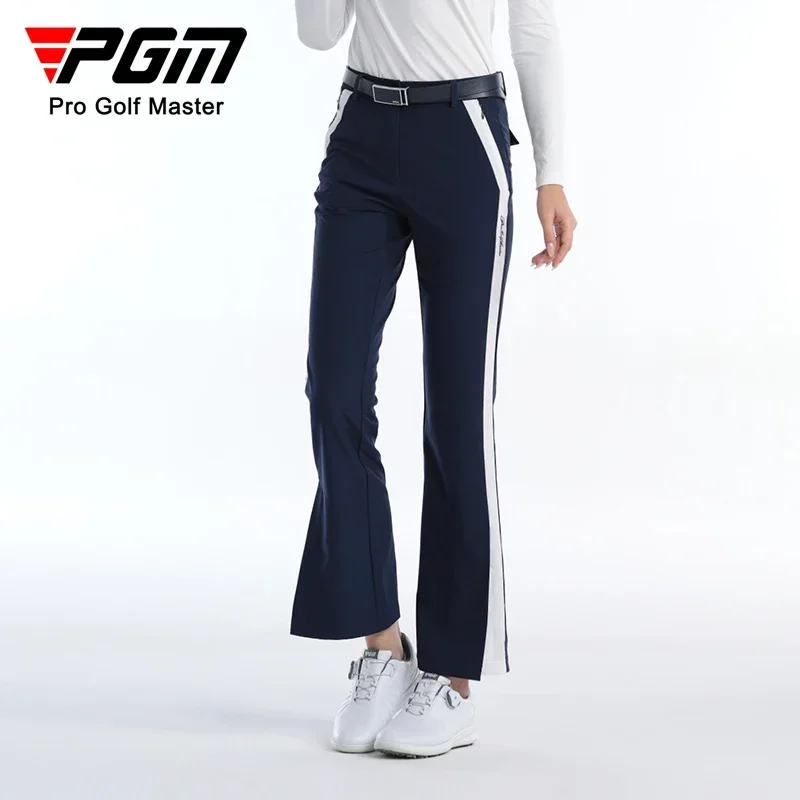 PGM Autumn Women Slim Golf Pants Ladies High Waist Flared Trousers Lady Soft Split Sweatpants Fitness Golf Pant With Pockets