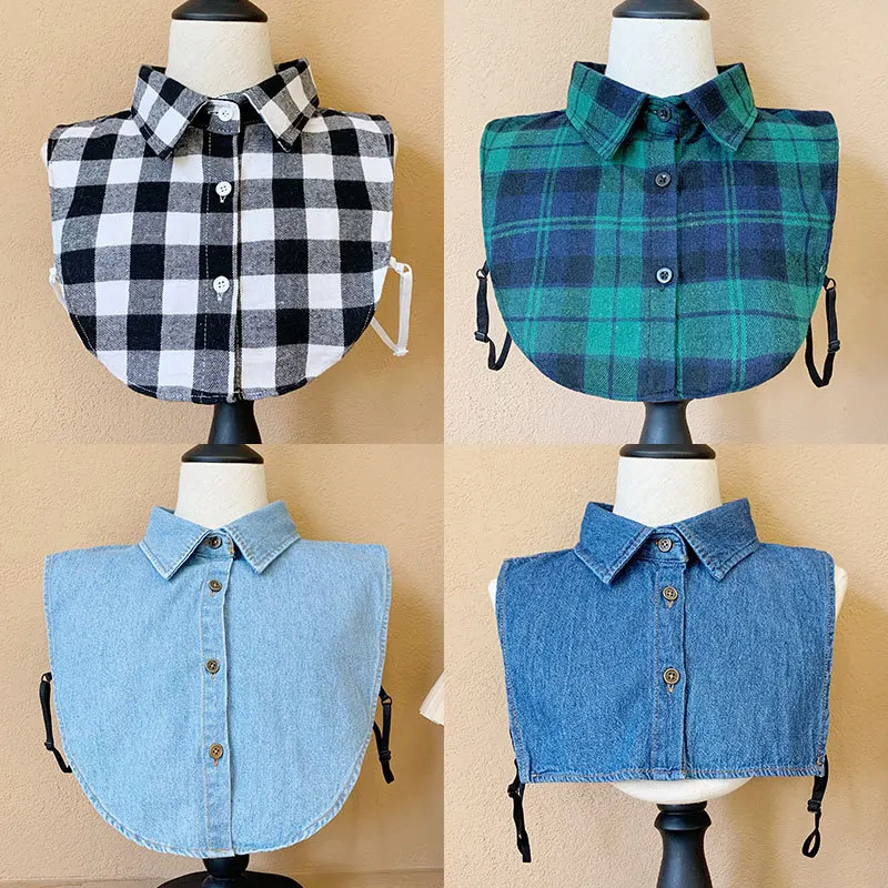 

Women Detachable Fake Collar Vintage Shirt Collar Front Tie Men Lapel Blouse Tops Sweater False Collars Clothes Accessories