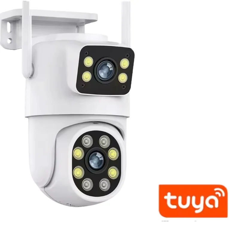 Caméra WIFI Tuya 5K 10MP à double objectif, Full HD, double écran, suivi automatique des personnes p