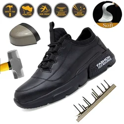 New Steel Toe Shoes Kevlar Fiber Outdoor Safety Protective Shoes Men's Steel Toe Indestructible Work Shoes Fashion Large Size