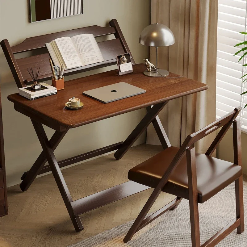 Foldable desk Small apartment Multifunctional household children's table Living room dining table solid wood study table