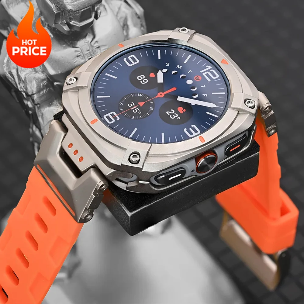 

Металлический чехол с силиконовым ремешком для Samsung Galaxy Watch Ultra 2025 47 мм, спортивный ремешок для Galaxy Watch Ultra 47 мм, роскошный чехол-браслет