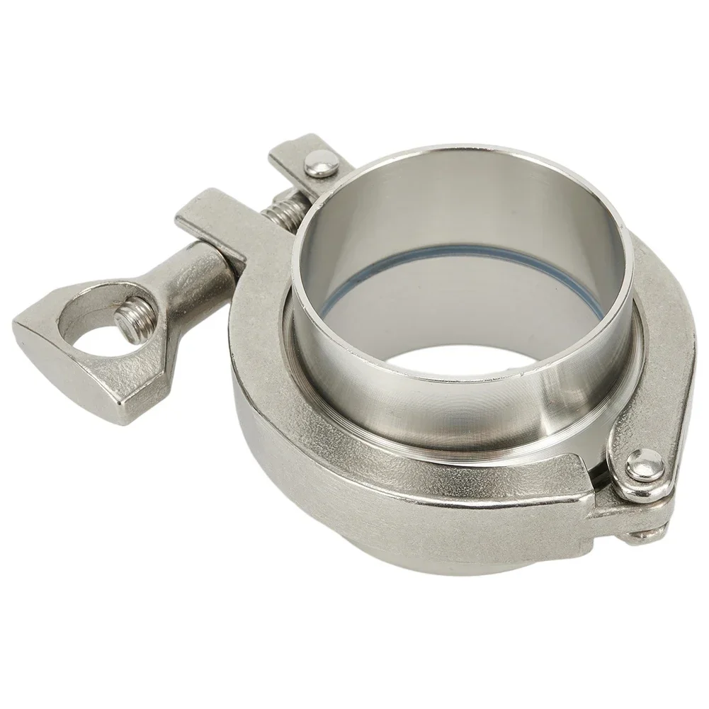 Sanitary Pipe Tri-Clamp Ferrule Weld Set Silver Stainless Steel Accessory SS304 Ferrule 51mm 2