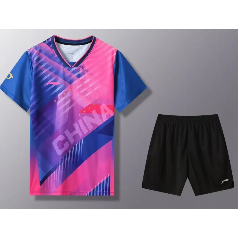 New Table Tennis Sportswear Badminton Short-sleeved Tops Competition Suits T-shirts Breathable Sweat-absorbent Deodorant
