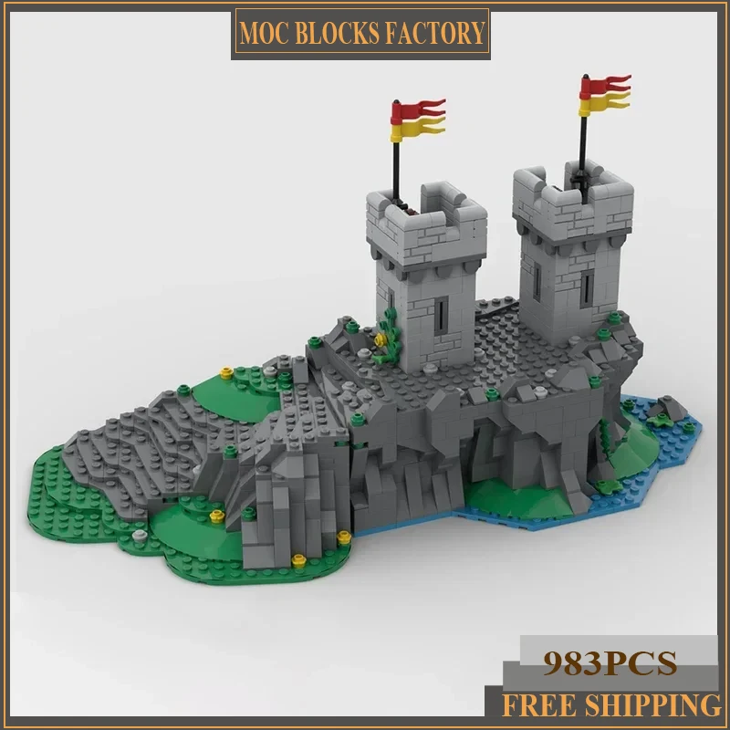 Medieval Castle Model Moc Building Bricks Front Towers Extension Technology Modular Blocks Gift Christmas Toys DIY Sets Assembly