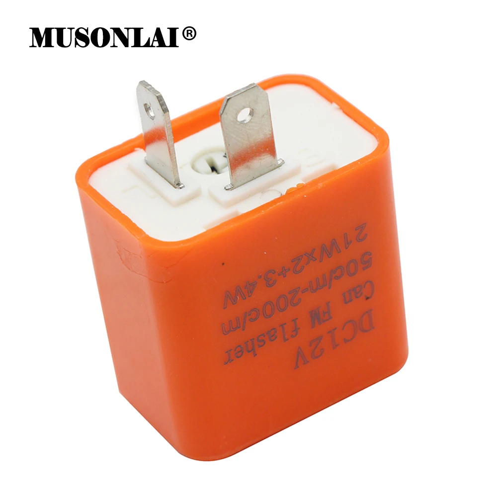 12V 2 Pin Motorcycle LED Flasher Relay Adjustable Frequency Turn Signal Blinker Indicator