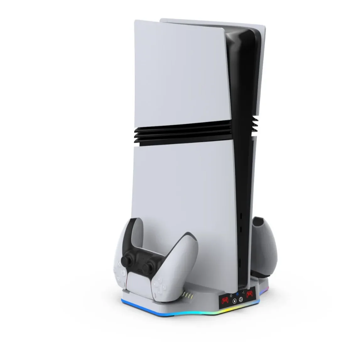 TP5-3583B لقاعدة تبريد المضيف PS5pro/PS5Slim مع مروحة الضوء المحيط RGB P5 مقبض النخبة حامل شاحن جهاز شحن