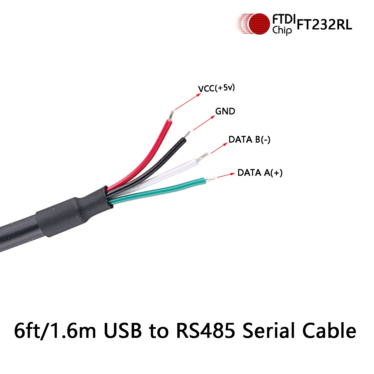 USB to RS485 Serial Converter  Cable 4P FTDI Chip 4 Pins Wire End WE