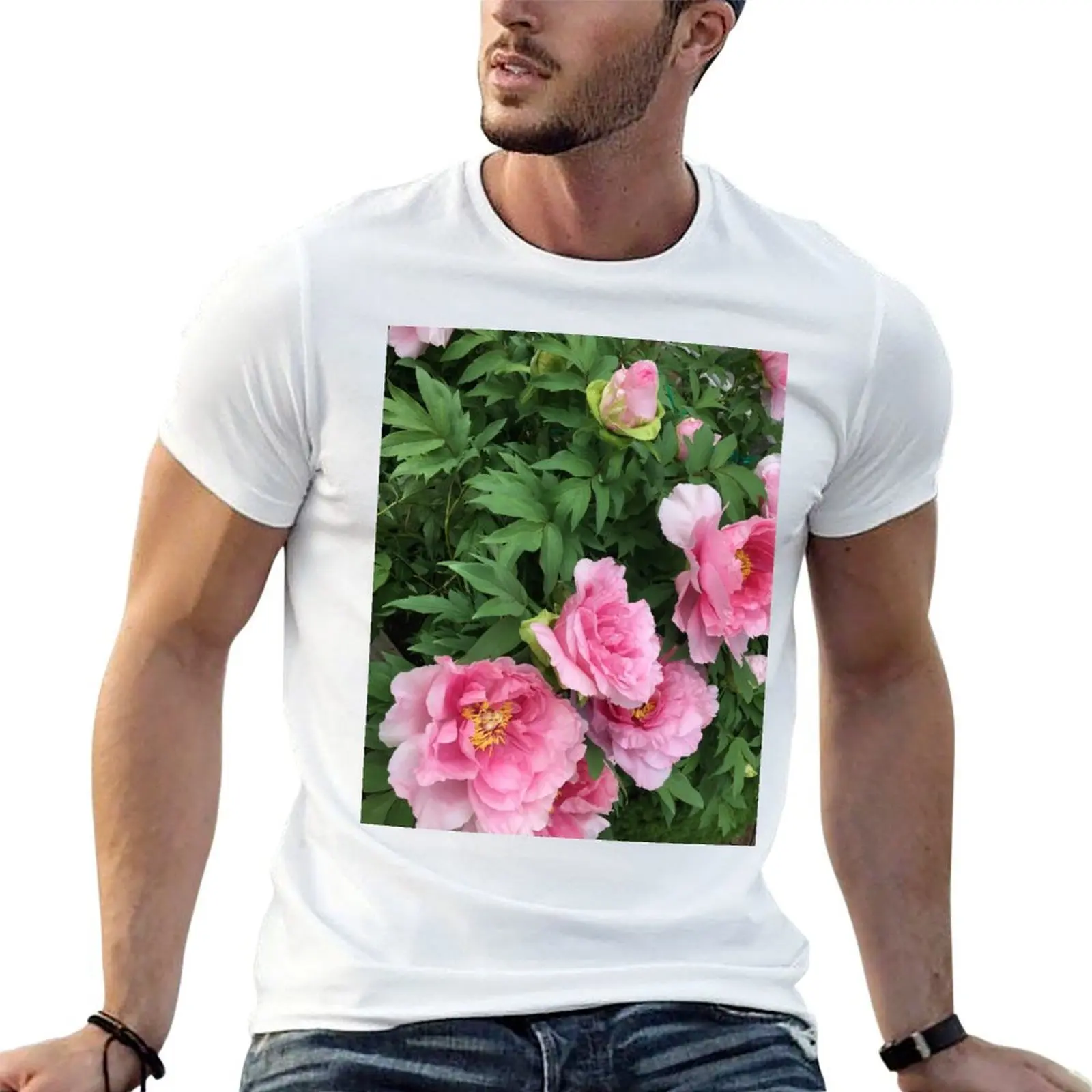 

Aesthetic Pink flowers T-Shirt man t shirt cotton man t shirt cotton high quality T-Shirt