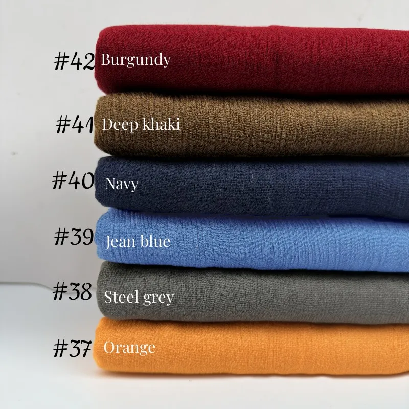 95-Farben-Schal aus weicher Baumwoll-Viskose, Rayon-Material, muslimischer Hijab, nahöstlich, einfarbig, Kopftuch mit Quaste – Detail 12