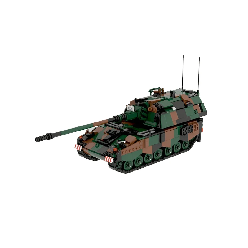 PzH‑2000 Self-Propelled Howitzer Model MOC Building Bricks War Equipment Modular Technology Gifts Holiday Assemble Toys Suit