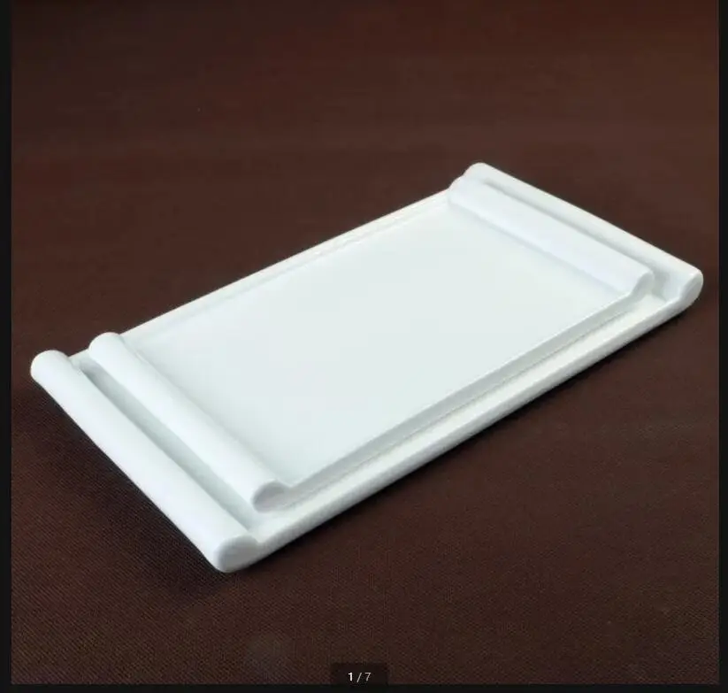 

Rectangular Ceramic Plate White Dinner Sushi Plates Display Tray Bread Pan Cake Decorative Flat Snack Bowl Dish