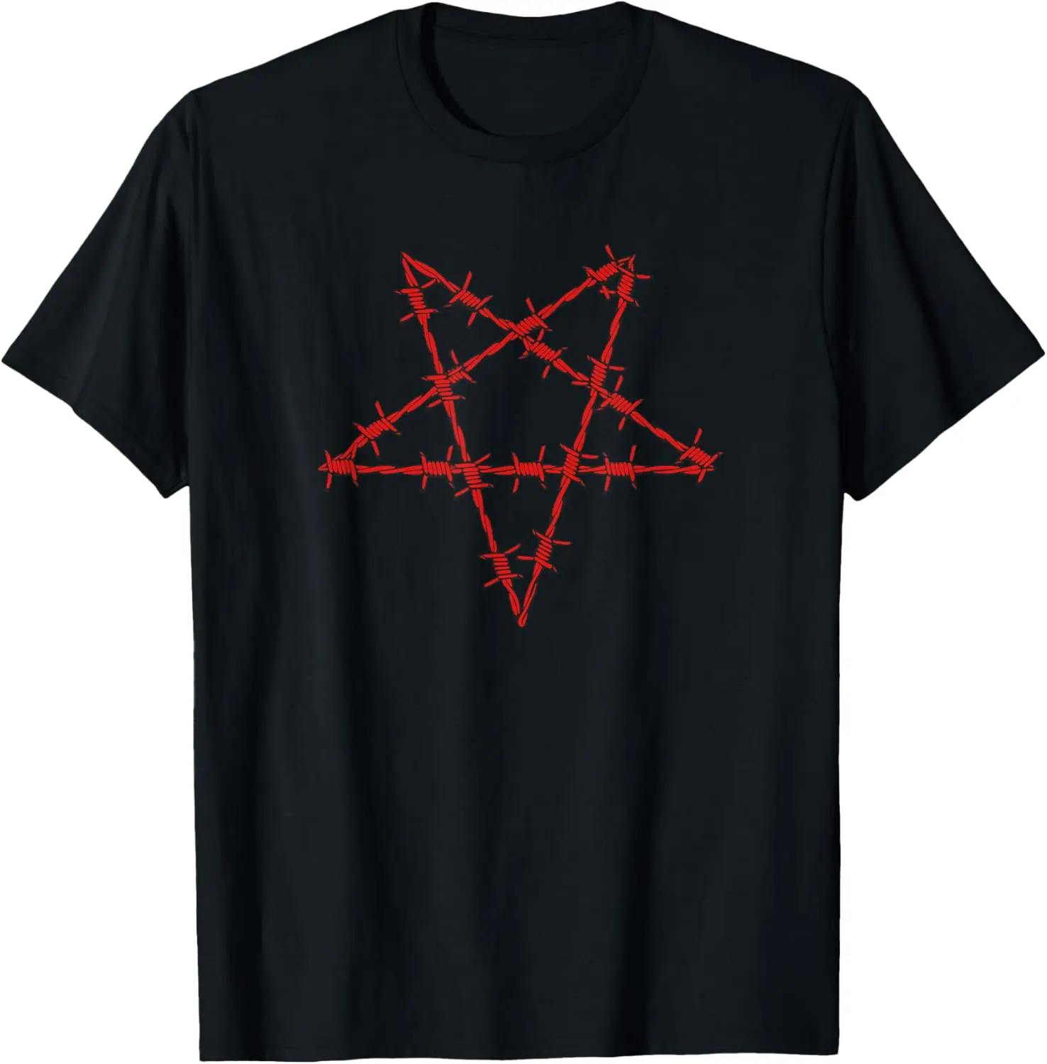 Barbed Wire Pentagram Soft Grunge Aesthetic Punk Goth Gothic T-Shirt