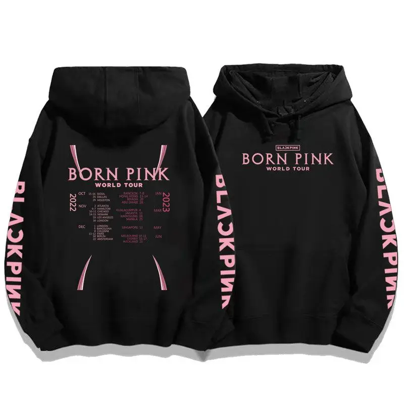 2023 BORN PINK Album KPop Clothes Korean Casual Pullover Hoodie Y2k Top Spring New Sweatshirt Hoodie Streetwear Women Ropa Mujer