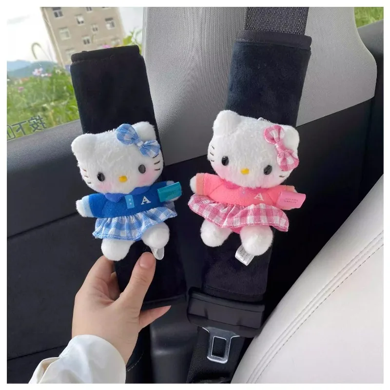 

Плюшевая кукла Hellokittys в стиле аниме, милые аксессуары для украшения интерьера автомобиля, противоскользящий рукав