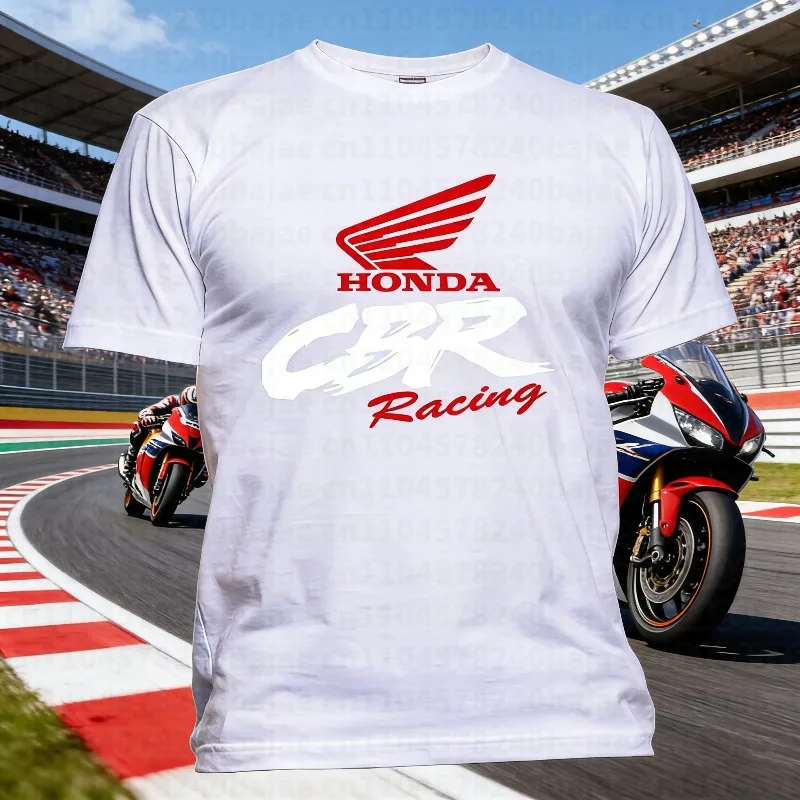 

2025-26 Summer Honda Fashion Moto Honda Graphic Work Clothes 100% Cotton Printed T-shirt Loose Casual Comfortable and Breathable
