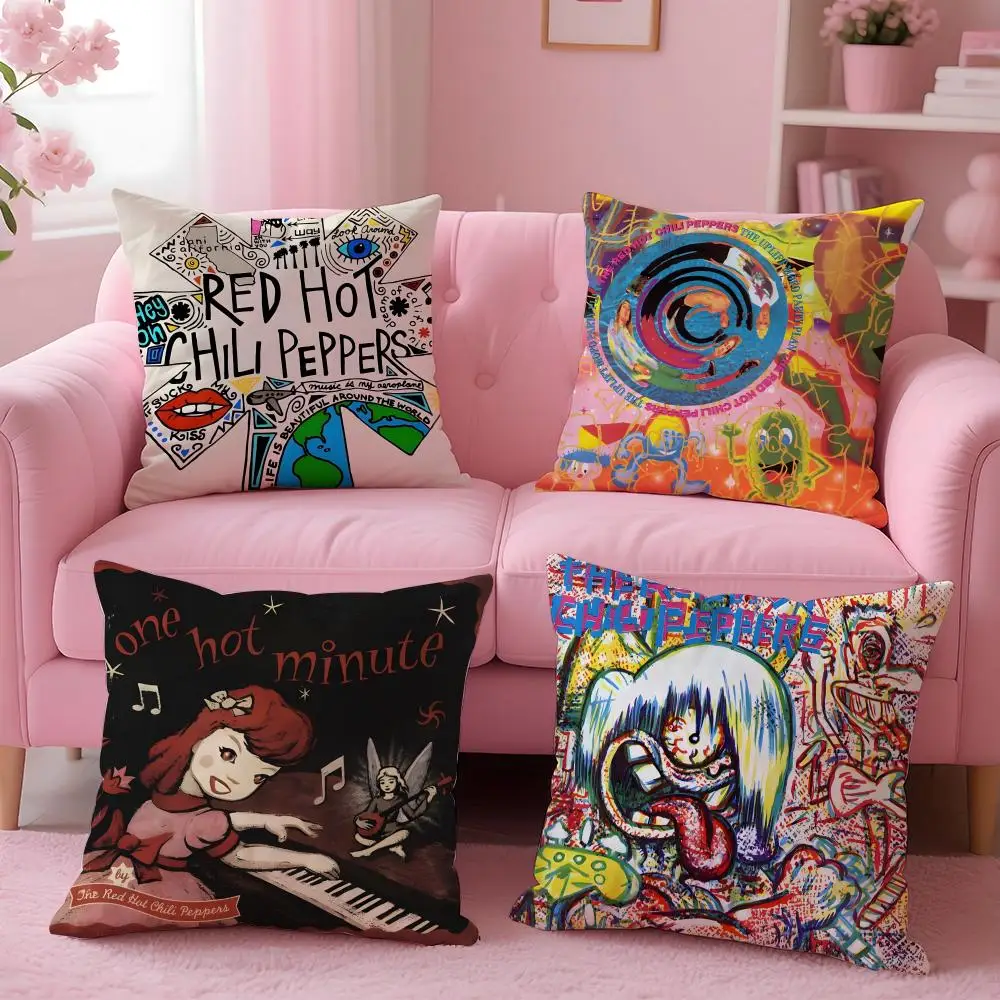 Band R-Red Hot Chili Peppers Cushion Cover Breathable Linen Pillowcase Summer Odorless Eco-Friendly Invisible Zipper Washable