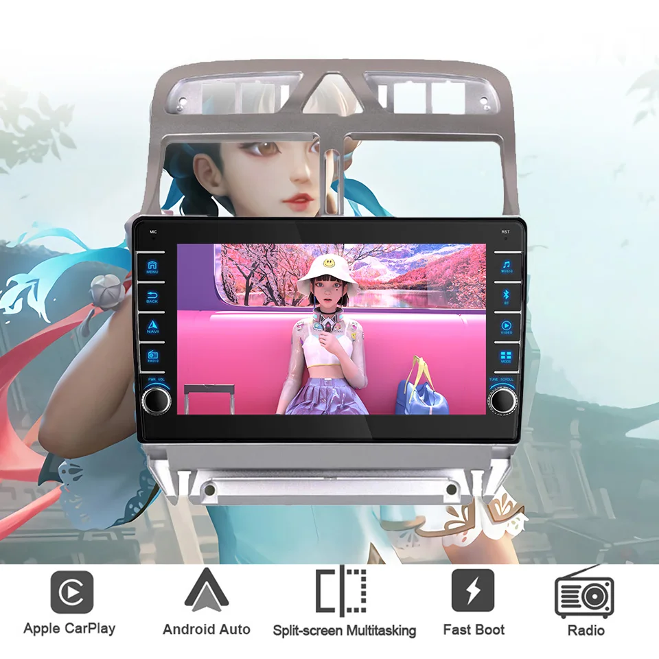 8G+128G Android 14 For Peugeot 307 2001 - 2013 Car Radio Audio Multimedia Stereo PC Tablet GPS Monitor 2 Din DVD Carplay Auto