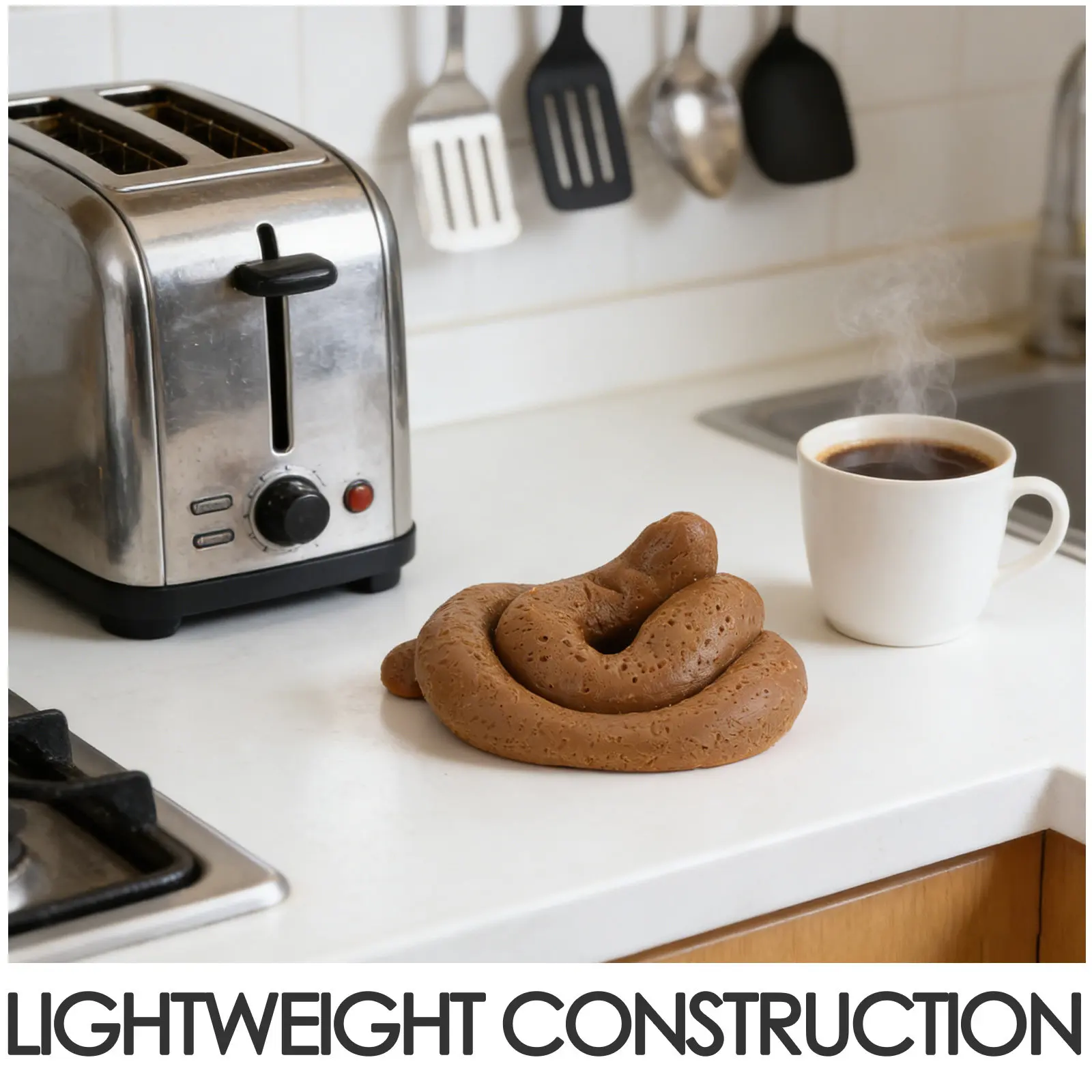 1セットの斬新なうんちごっこ遊び用リアルな偽うんちソフトTPR製うんち型小道具、浴室、芝生、オフィス、エイプリルフールのいたずら用品、再利用可能なジュートバッグ入り