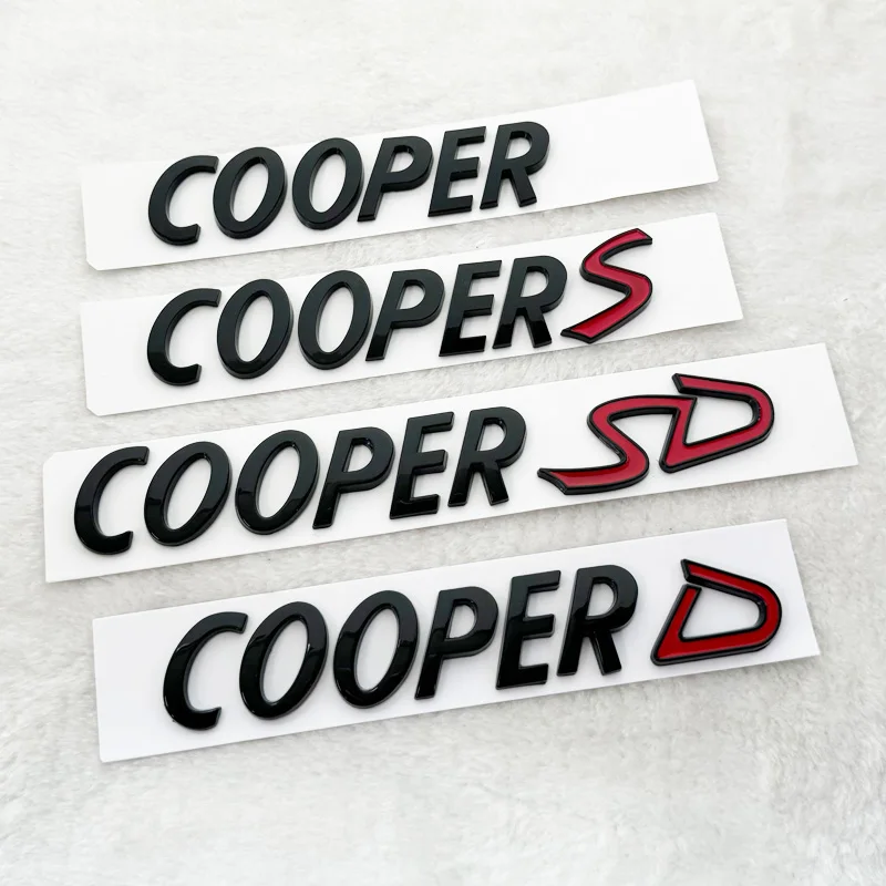 3D  Black Chrome Letters Car Rear Trunk Front Grille Emblem Badge Sticker Styling Accessories For Mini Cooper S R56 R53 R60 F56