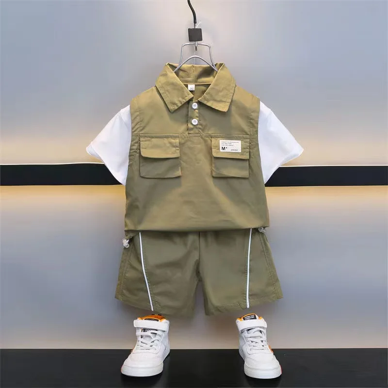 

Summer Tracksuit For Boy Sets For Children Boy Children Clothing Set Boys T-shirt+Short 2PCS Boys Short Sleeved Two-piece Set