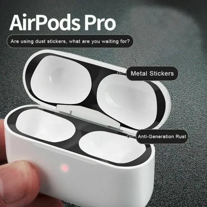 For Apple Airpods 1 2 3 Pro Pro2 Earphone Charging Box Dustproof Sticker Anti-dust Waterproof Metal Dust Guard Stickers