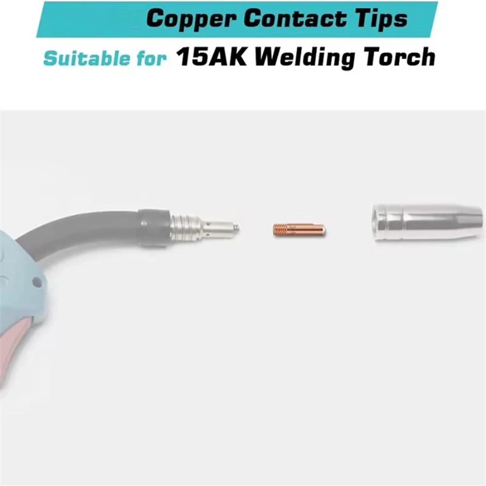 5 قطعة تلميح فوهة MB-15AK M6 * 25 مللي متر شعلة لحام الاتصال تلميح فوهة 0.6/0.8/0.9/1.0/1.2 مللي متر لأجزاء MB-15AK 14AK MIG/MAG