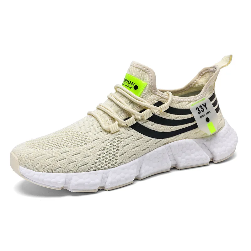 Couple trend sneakers men's and women's breathable fly-woven sneakers summer popcorn running shoes cold sticky Jinjiang shoes