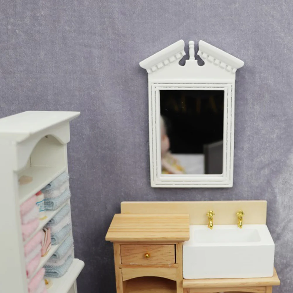 Kids Mirror Micro Scene Childrens Toys Mini House Decor Miniture Furniture Wood Miniature Model