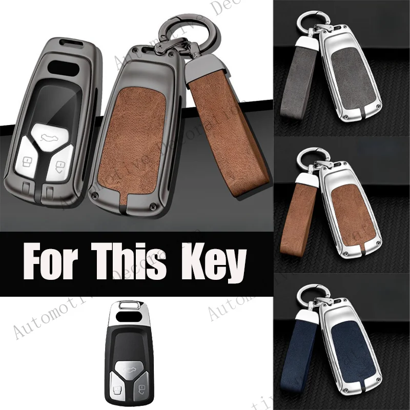 Z+ Zinc Alloy TPU Leather Car Key Fob Case Cover For Audi Q7 Q5 S5 SQ5 A4 A5 S4 TT