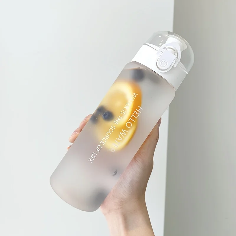 1pc, 780ml/26.37oz Frosted Transparent Water Bottle for School, Outdoor, and Fitness Activities - Stay Hydrated and Healthy