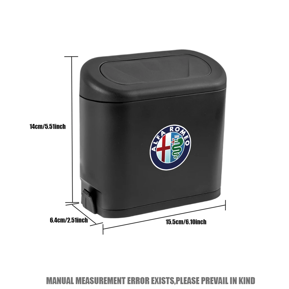 Plastic Car Trash Can Garbage Dustbin Storage Box Auto Accessories For Alfa Romeo Giulietta GT 159 147 156 Mito Brera Giulia F1