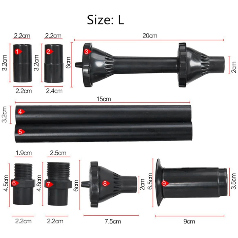 Alloy nozzle 9Pcs Small Fountain Nozzle Kit Water Fountain Nozzle Heads for Pond Fountain Submersible Pump Pool