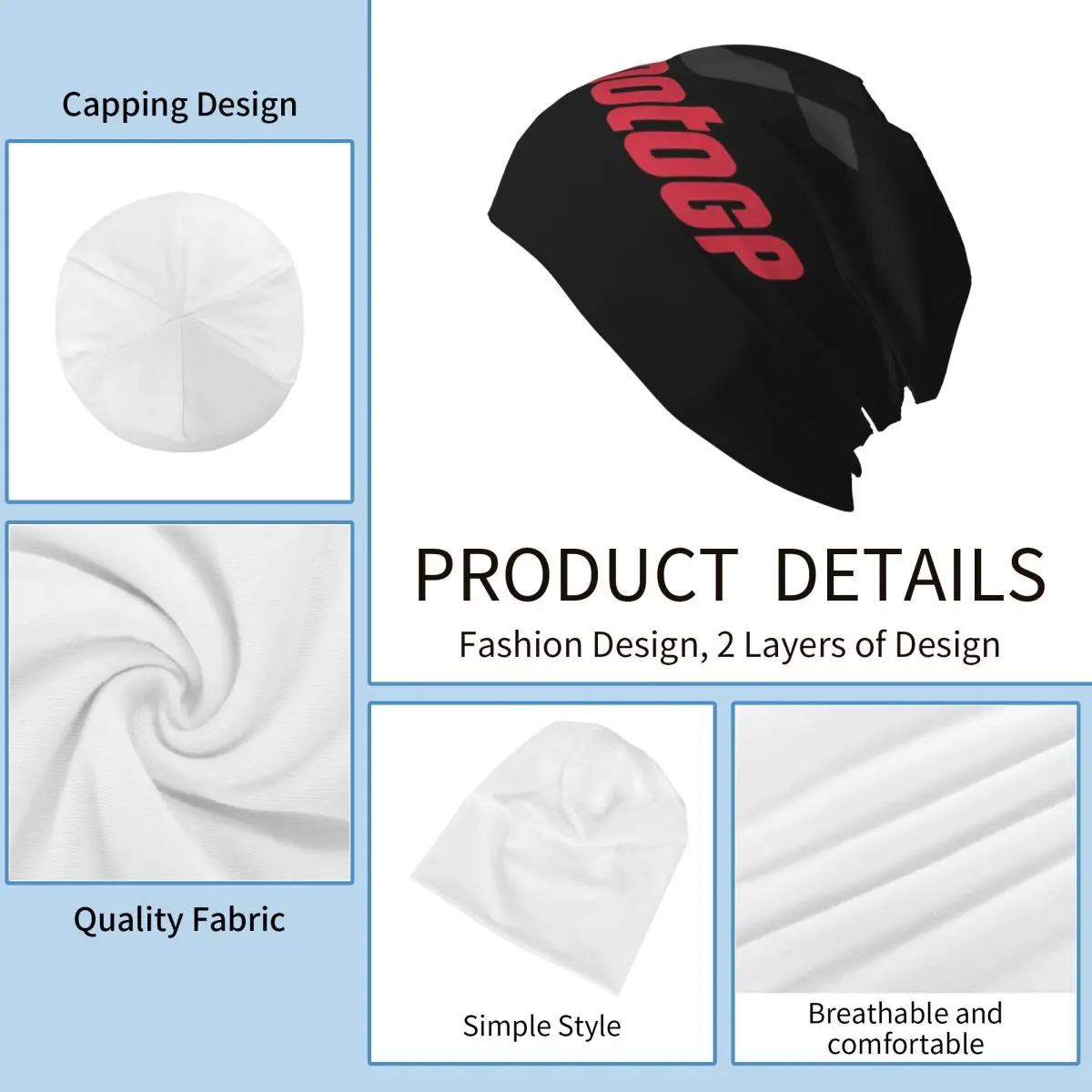 قبعات Moto GP Logo Essential Skullies Beanies قبعات دافئة للخريف والشتاء في الهواء الطلق قبعات محبوكة للجنسين والكبار #6