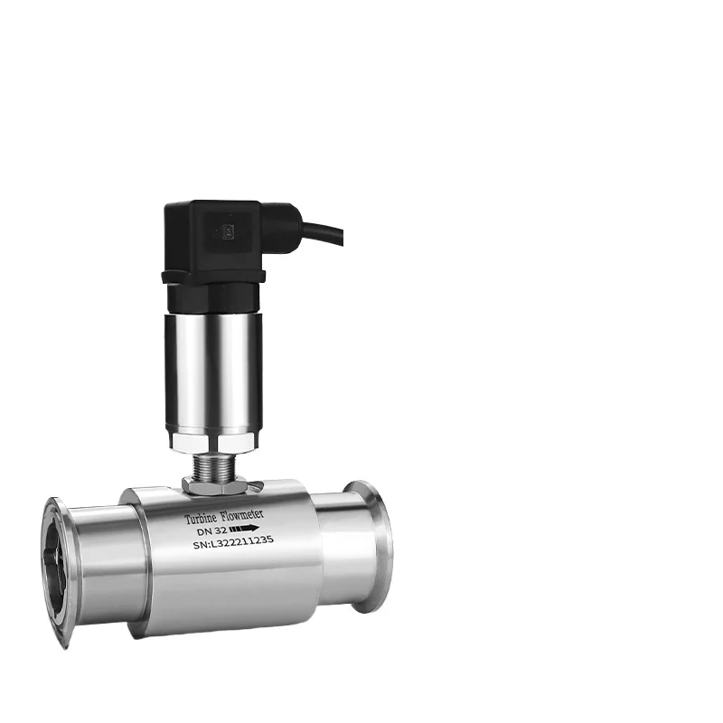 Liquid Turbine Flowmeter Pure Water Tap Water Alcohol Hydraulic Oil 4-20mA Transmitter 485 Flow Sensor